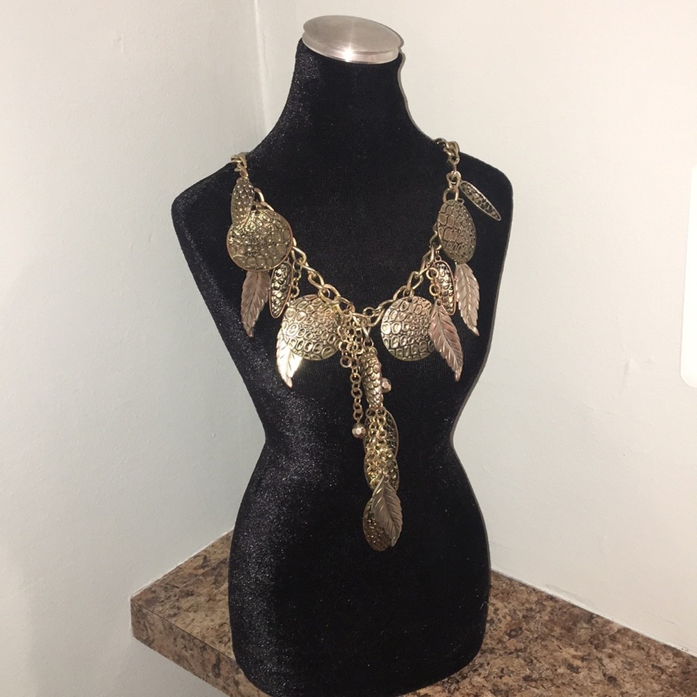Burnished gold necklace (great for v-necks!!)